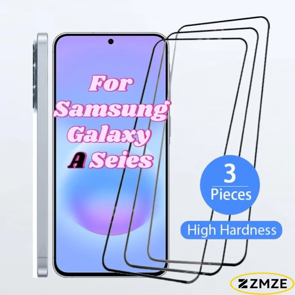 

3 шт., защитные пленки для экрана с черной кромкой 9D для Samsung Galaxy A57 A37 A56 A36 A55 A35 A54 A34 A53 5G, пленки из закаленного стекла