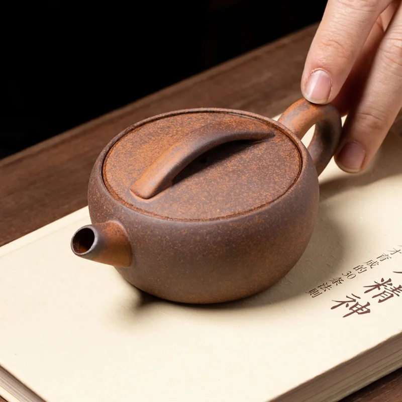 

Raw ore rough pottery tea pot, handmade tea set, single pot, 120cc small tea pot