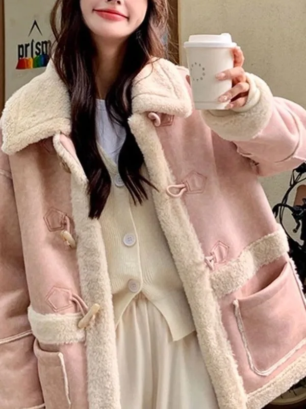 

Розовая шуба с мехом ягненка, женская зимняя шуба из натуральной кожи и меха, хлопковая одежда высокого класса, новинка 2025 г.