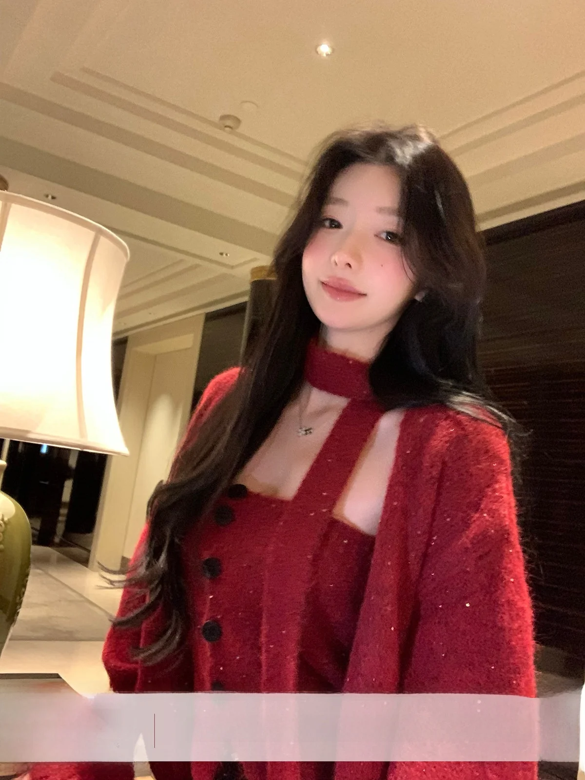 

Romantic Red Woolen Sweater Cardigan Women's Lazy Sle Versatile Spring Faion Casual Comfortable Long Sve Single Button