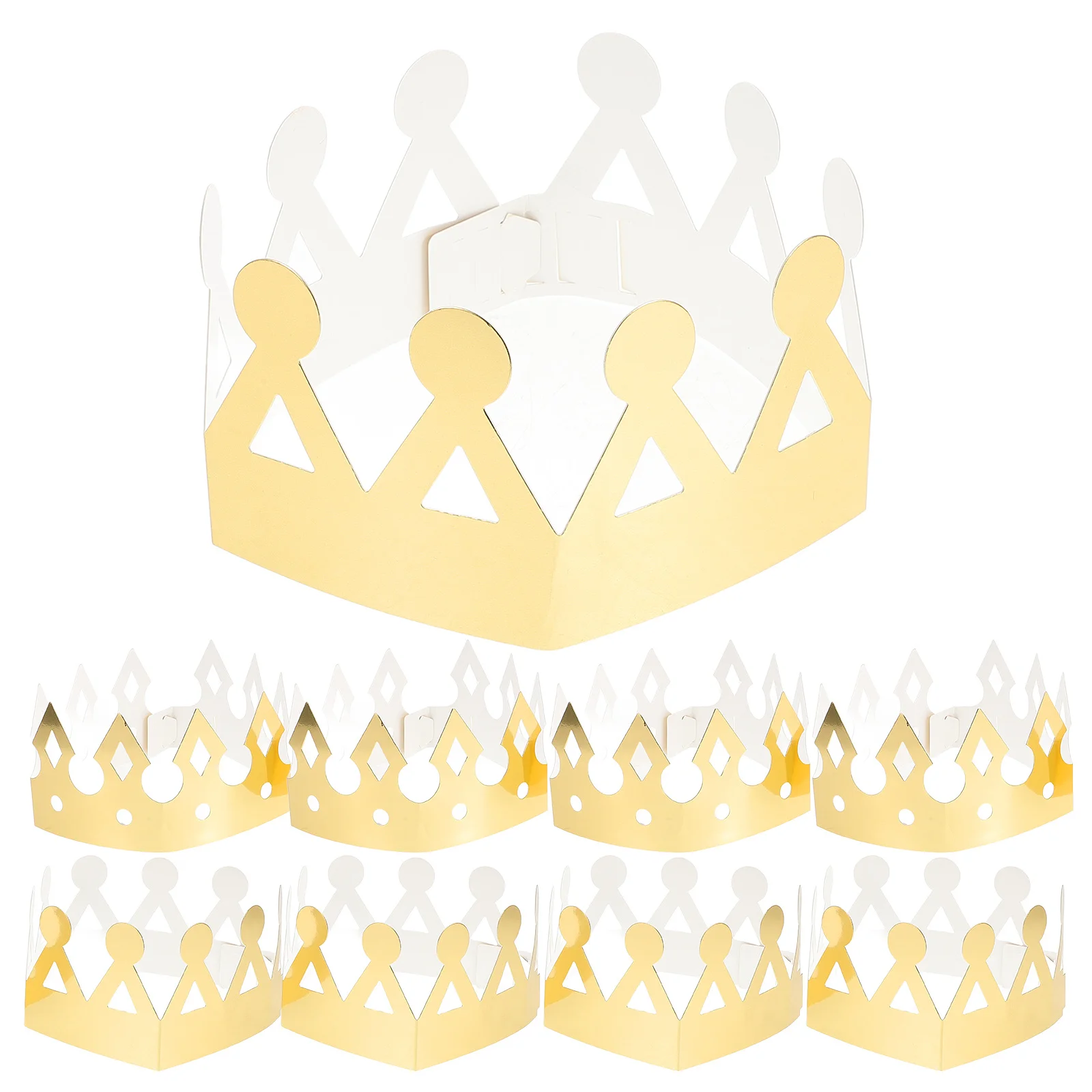

24pcs Paper Crown Hats Golden Birthday Party Adult Shower Hat Fun Celebration Decorative Accessories