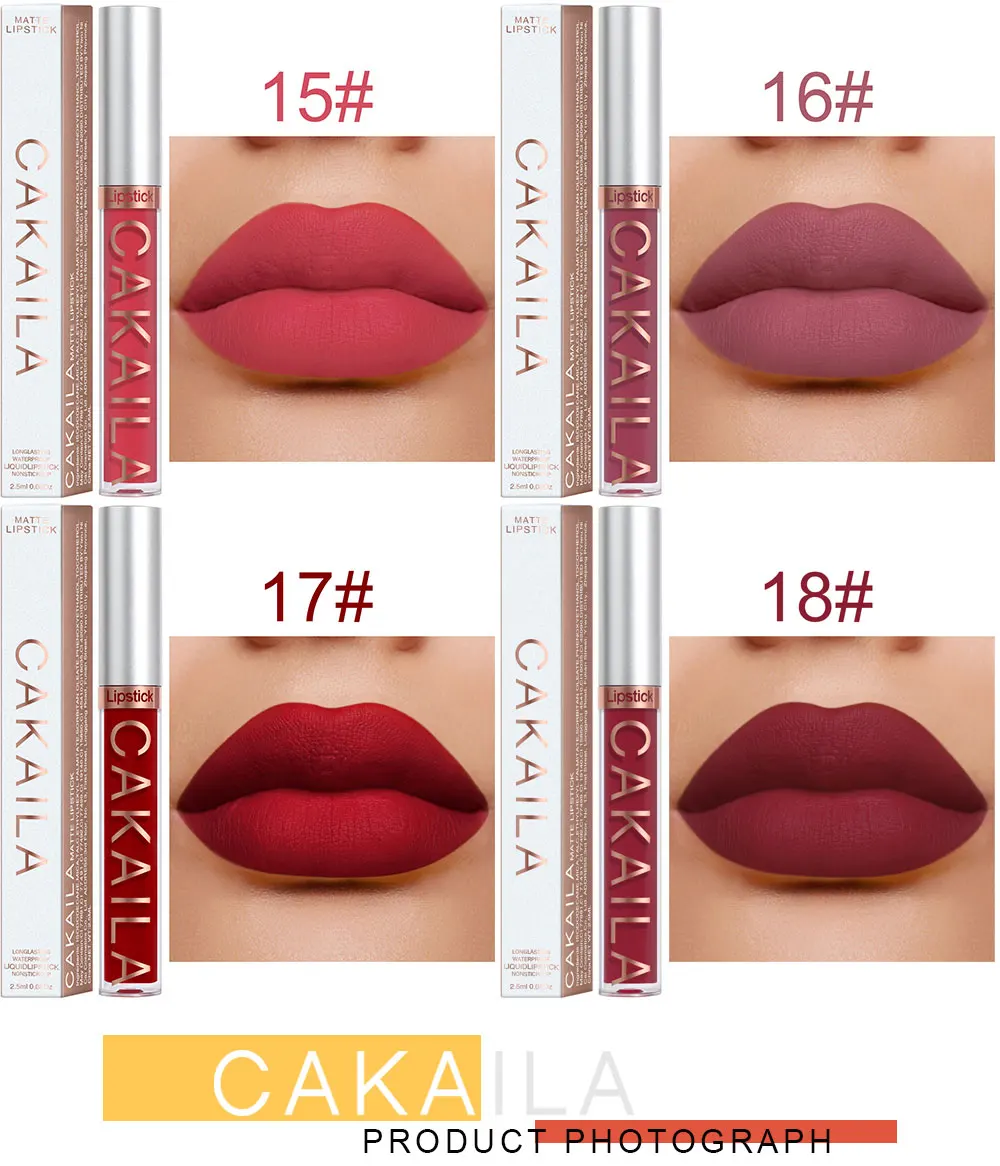 18 Colors Matte Lipgloss Wholesale Cheap Liquid Lipstick Makeup Lip Color Batom Long Lasting Sexy Red Pink Nude Lip Gloss Bulk