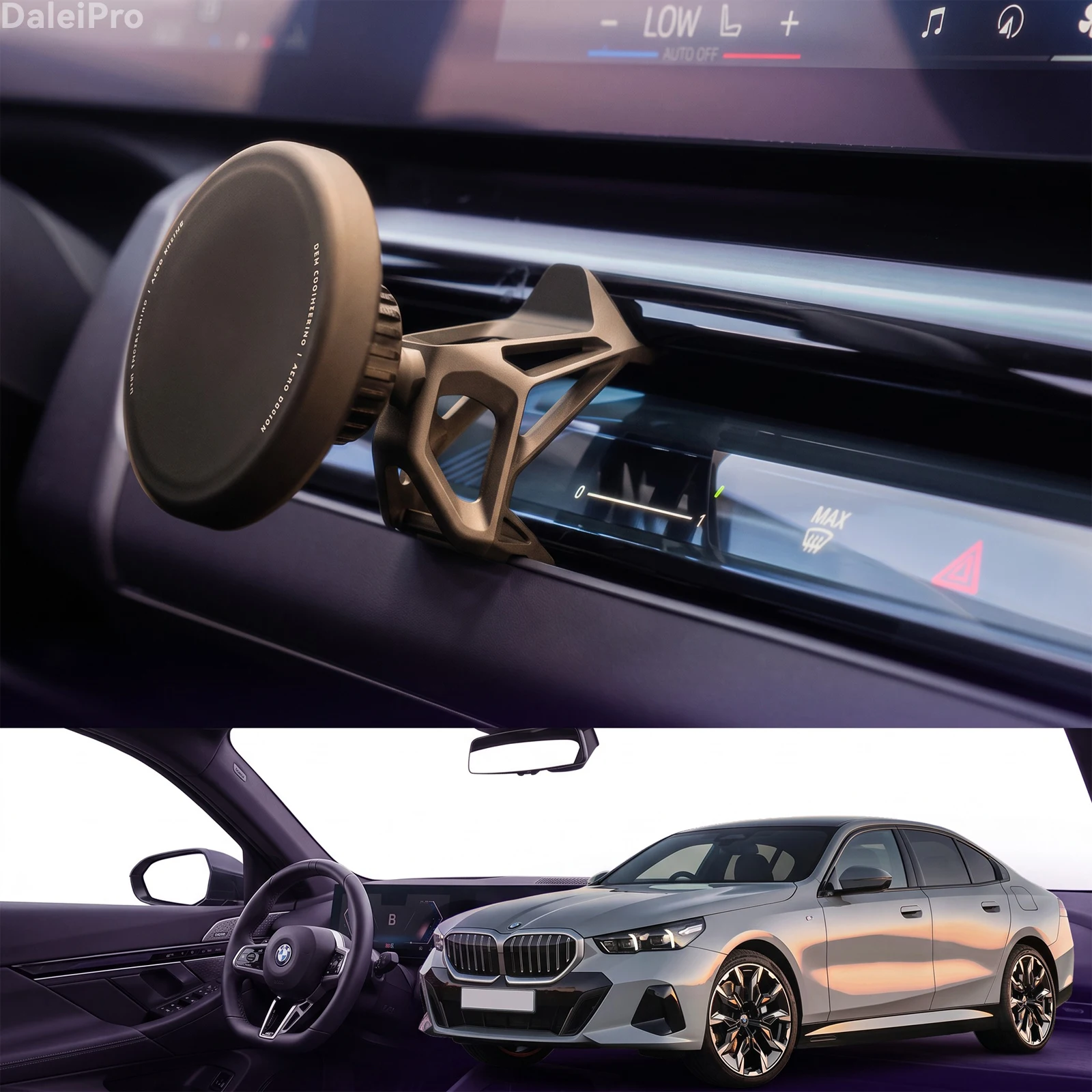 Für BMW 5er G60 2024 2025 2026 Handyhalterung mit Luftstrom-Kühlung 360° Autotelefonhalter ° Drehbare Telefonhalterung Zubehör für BMW i5 – Detail 6