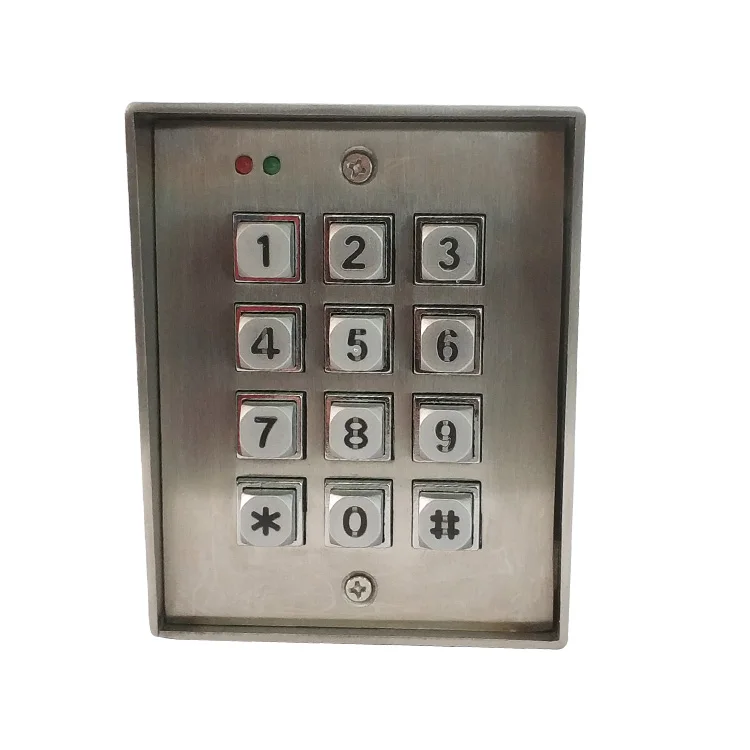 Waterproof zinc alloy keyboard/metal 3x4 matrix array backlit keyboard access control system