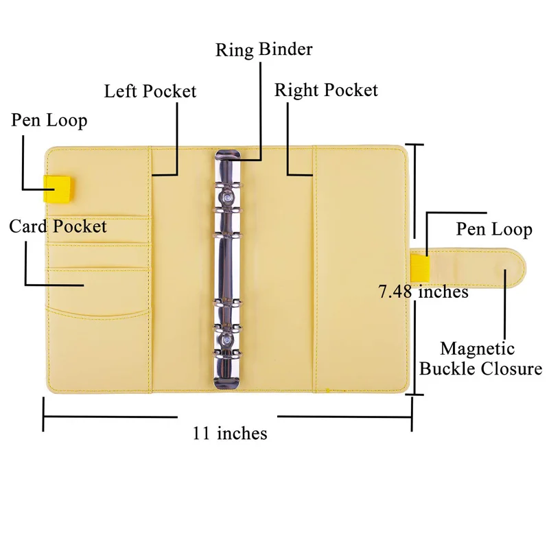 Imagem -02 - Leather Orçamento Binder com Zíper Claro a6 Planner Despesa Orçamento Folhas Notebook Cash Envelope Sistema Organizador pu