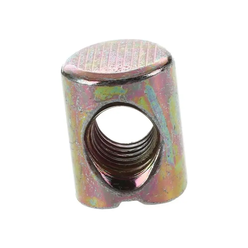 A98E-60Pcs M6 Barrel Bolts Cross Dowel Slotted Furniture Nut For Beds Crib Chairs