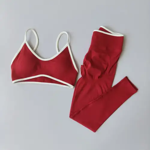Seamless 2PCS Legging Sets Women's Strappy Sports Bras and Leggings High Waist Fitness Sculpt Leggings Running Pants Gym Suits - Image 12