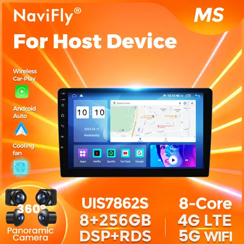 Navifly 범용 9/10 인치 자동차 라디오 Carplay 안드로이드 자동 GPS WIFI DSP 멀티미디어 비디오 플레이어 VW 닛산 현대 기아 도요타