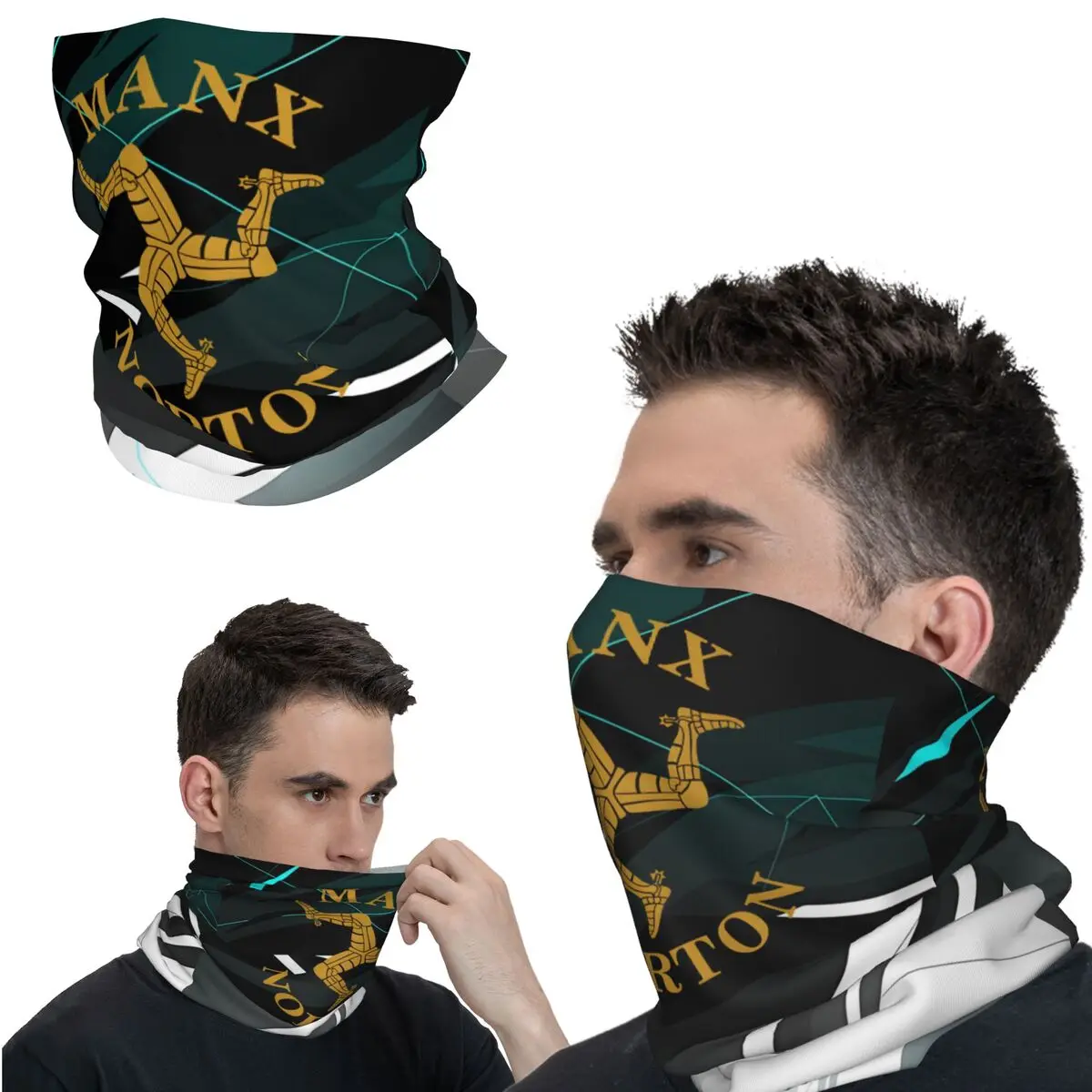 Manx Norton Bandana Neck Cover Printed Motorcycle Motocross TT Motorcycle Face Scarf Running Unisex Adult Breathable