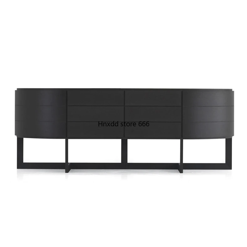 

Personality Creative Fashion Sideboard Cabinet Arc Sideboard Entrance Black Oak Modern