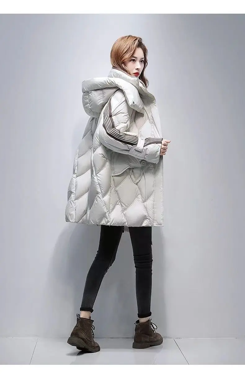 New Autumn Winter Warm Women's Down Cotton Coat Long Thick Padded Jacket Female Detachable Hooded Parker Cotton Clothes