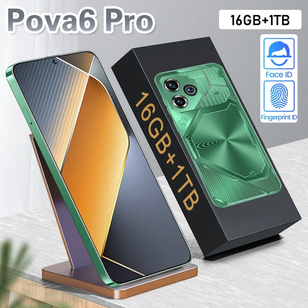 

New Pova6 Pro 7.3HD Cellphones Global Version 4G 5G Original Smartphone Dual SIM Android 13 Cell Phone 6800mAh Mobile Phones