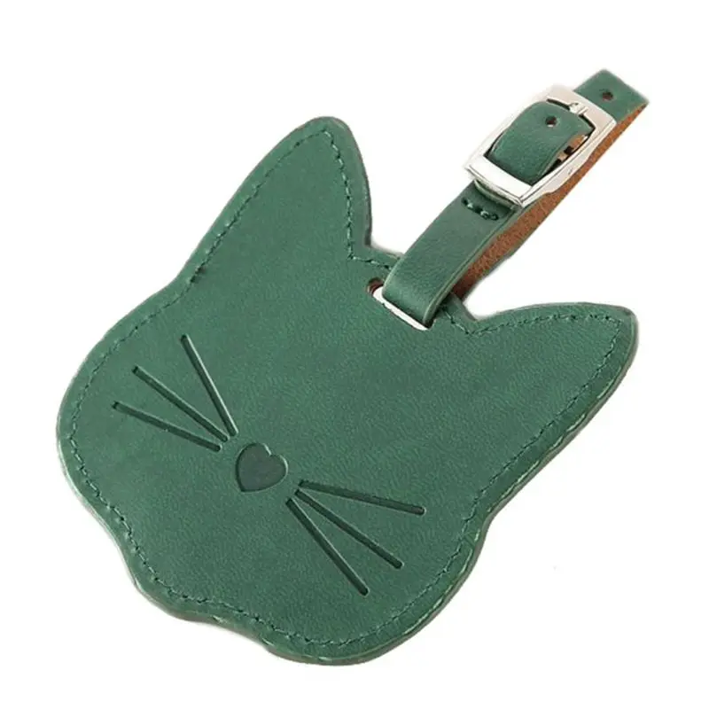 Cadeau bagage mignon pour étiquette valise en cuir chat avec des étiquettes sangle