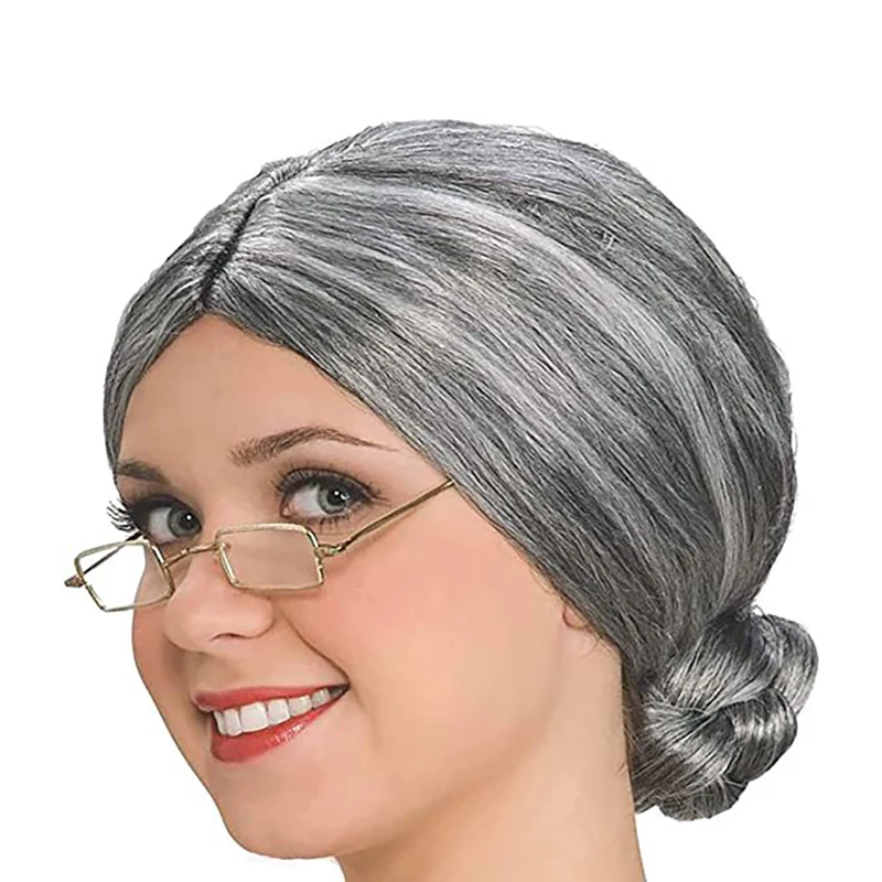 1Set Fun Halloween Wigs Adult Masquerade Supplies Festivals and Events Performance Props Granny Wigs Funny Role Play Props