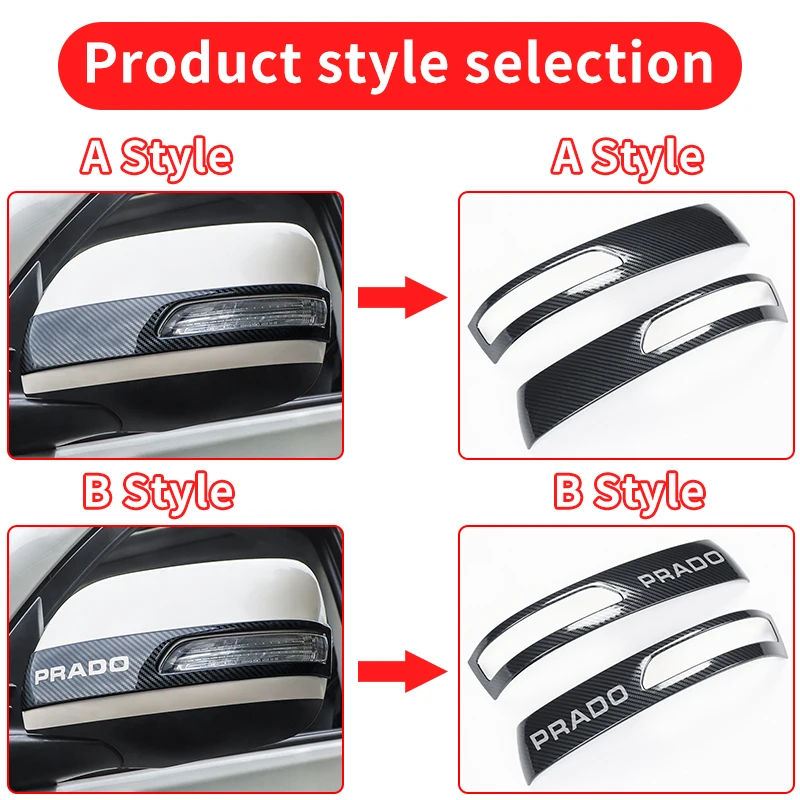 For 2010-2024 Toyota Land Cruiser Prado 150 LC150 Appearance Modification Accessories Rearview Mirror Trim Anti-Scraping FJ150