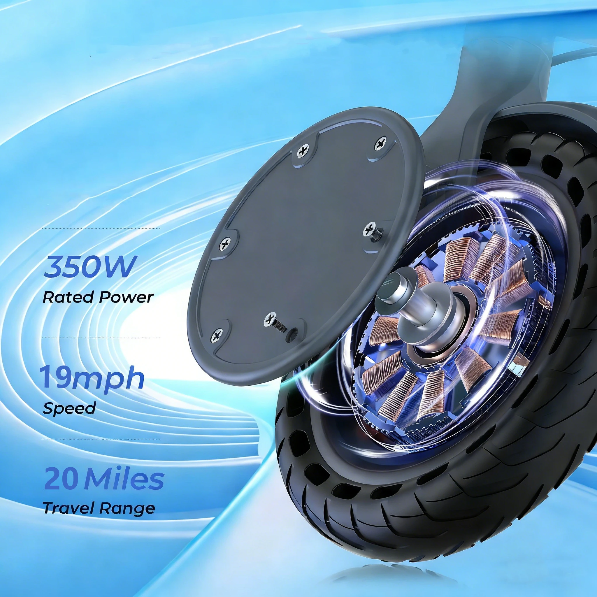 Upgrade Your Commute: Adult Foldable E-Scooter with 8.5" Solid Tires, Dual Brakes & LED Display view 6