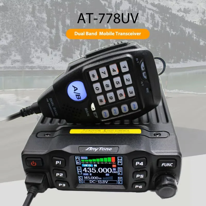 AnyTone AT-778UV Dual Band  Mobile Radio  Transceiver 25W 136-174MHz & 400-480MHz Amateur Radio Walkie Talkie