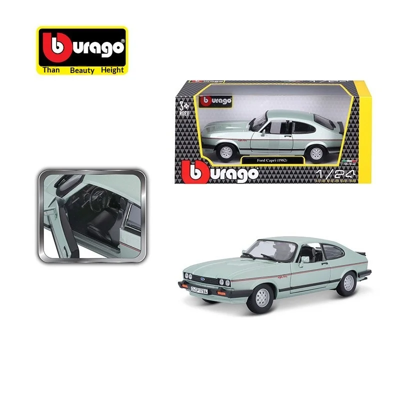 Neu auf Lager Bburago 1:24 1982 Ford Capri 1600 Gt Miniatur-Druckguss-Automodell aus Legierung für Jungen, Spielzeug, Geschenk und Ornamente-Kollektion