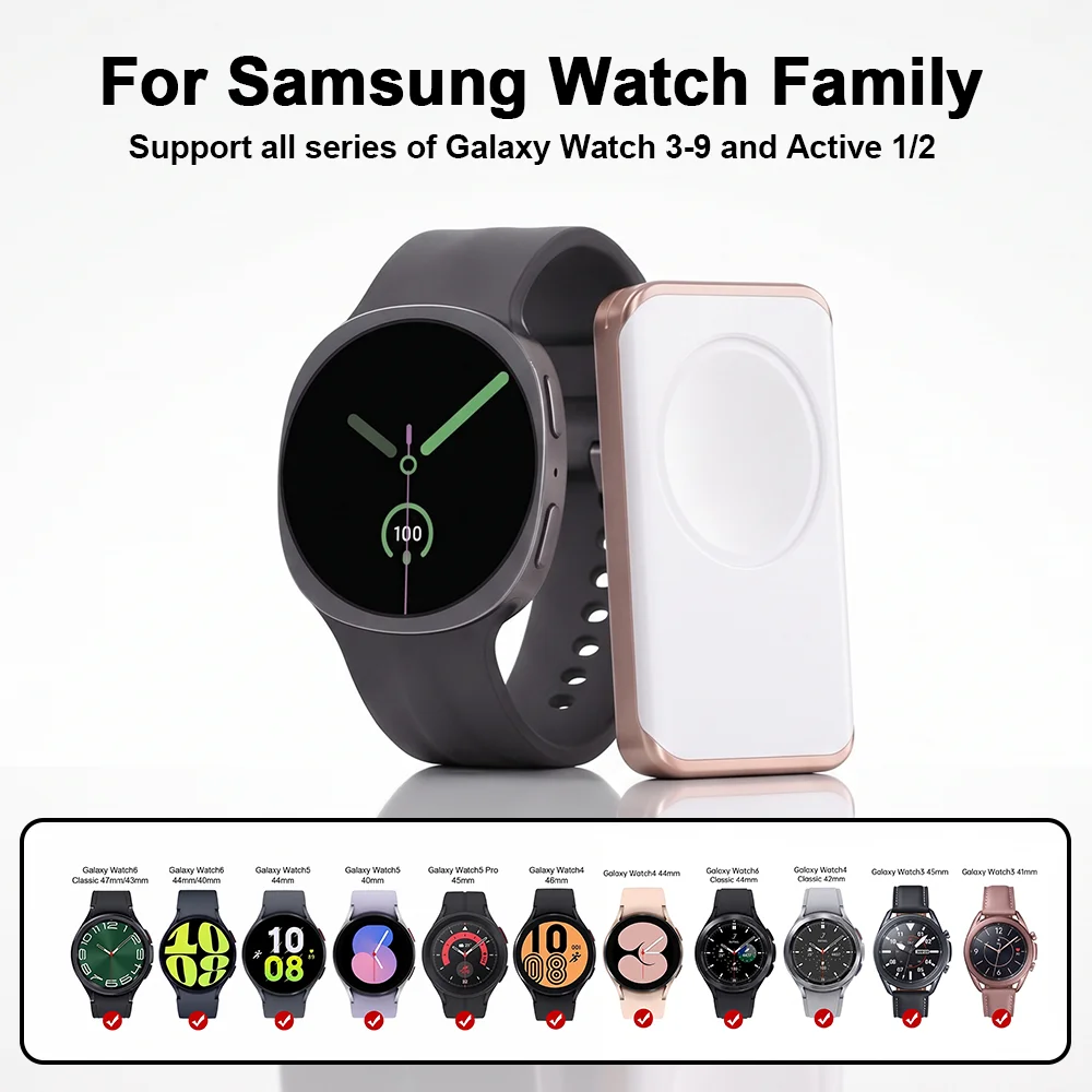 For Samsung Galaxy Watch 9/8/7/6 Classic 5 Pro 4/3 Active 2 1 Charger USB C Fast Charging Dock Type C Wireless Magnetic Charger