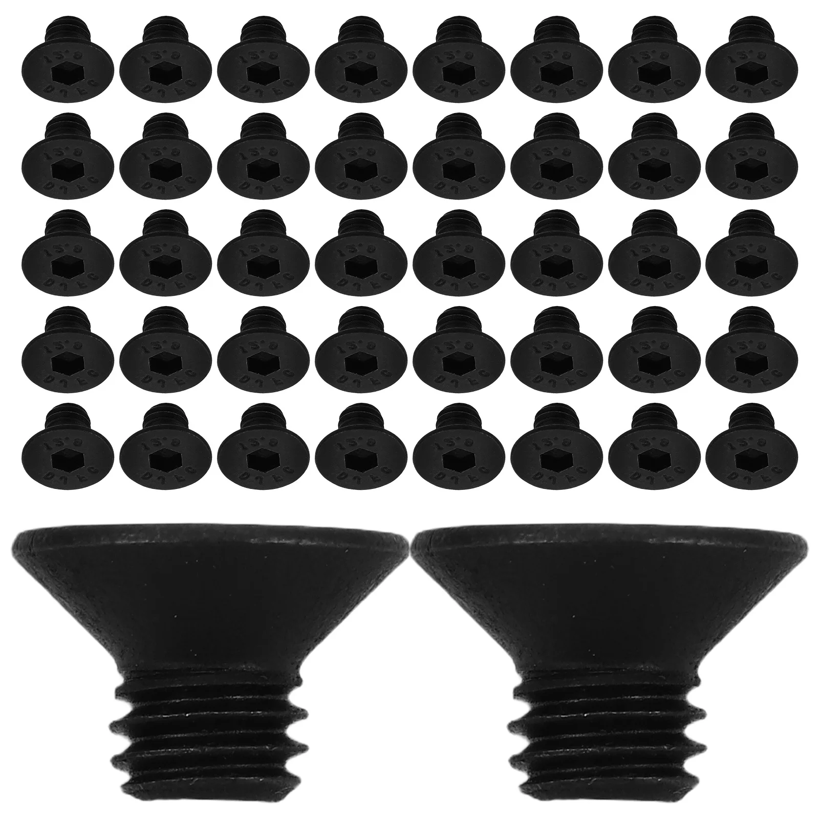 

50Pcs Carbon Steel Flat Head Hex Socket Machine Screws Multi-Functional Furniture Assembly Woodworking Metal Construction