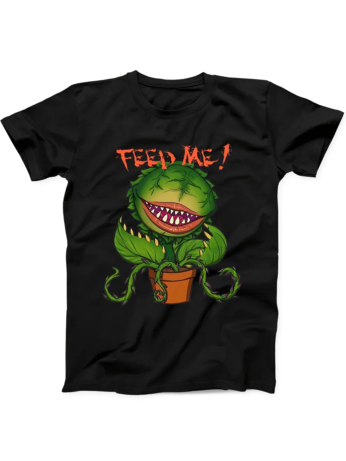 Футболка Feed Me Audrey II Seymours Little Shop Of Horrors, черная футболка 268, женские футболки с короткими рукавами, забавные мужские футболки