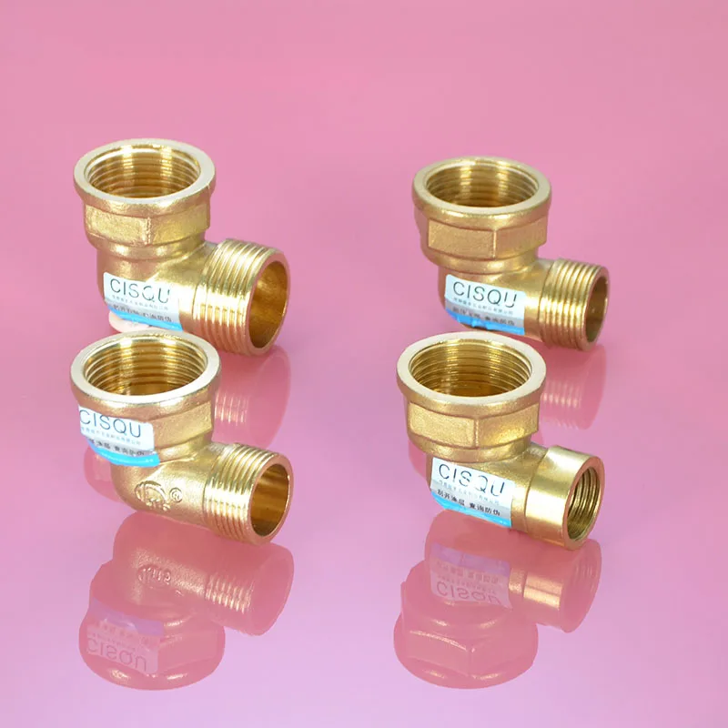 1 inch koperen 45 graden elleboog 4/6 "buitendraad x 32*25 binnendraad variabele diameter dubbele draadfitting voor loodgieterswerk en gas
