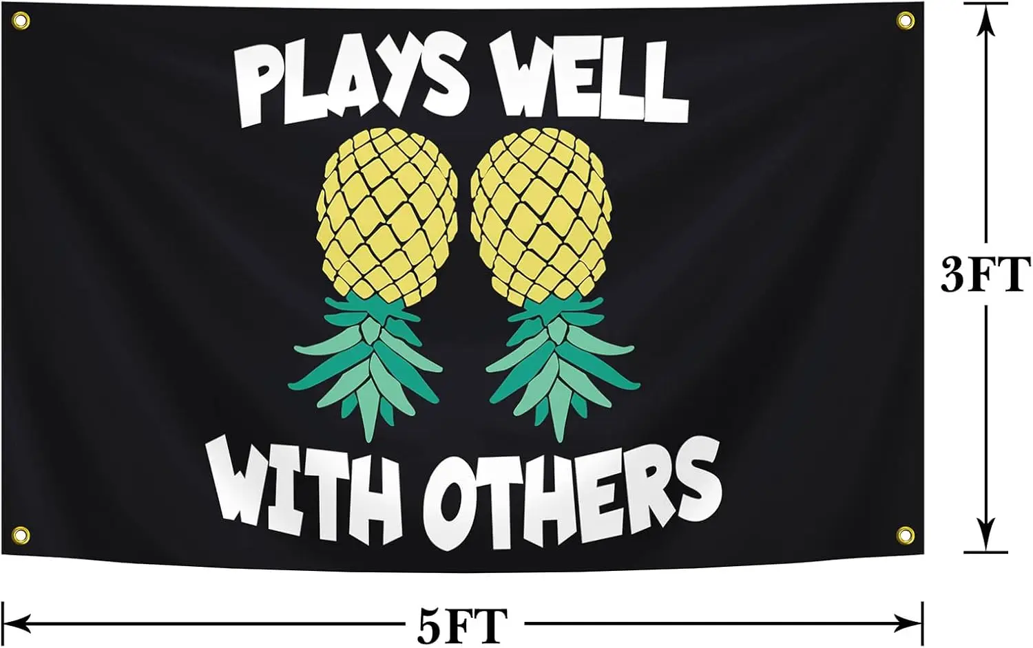 Flagnshow 100% Polyester Fun Pineapple Flag
