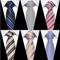 Hot Sale Tie For Man 7.5 cm Fashion Necktie Classic Stripe Golden Red Brown Wedding Gravatas Woven Suit Accessories Fit Party