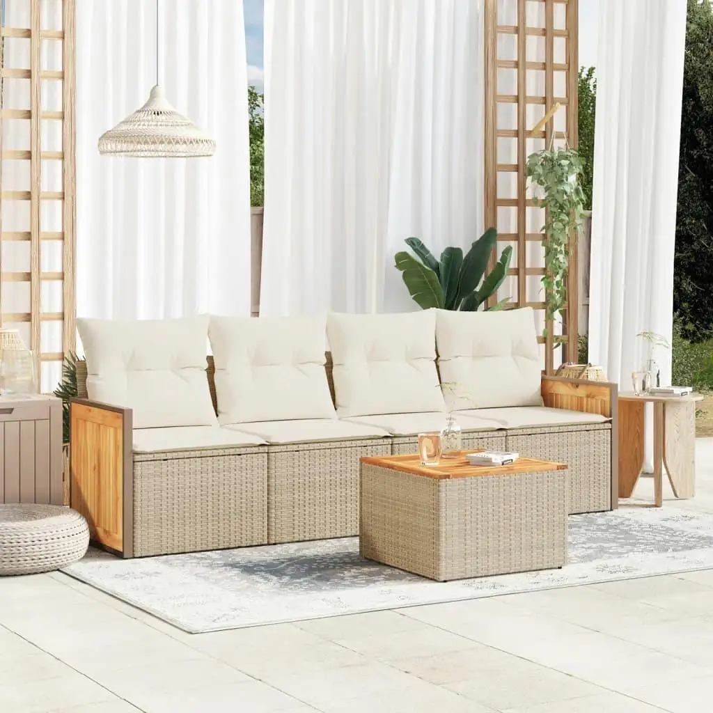 

Stylish Beige Outdoor Garden Sofa Set with Cushions Modern Design for Comfortable Relaxation and Entertaining