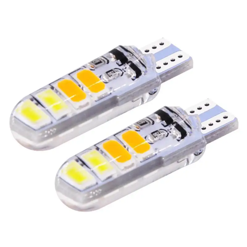 Car Safety T10 Dual Colors Strobe LED Flash Lights Silicone Clearance Interior Lamps