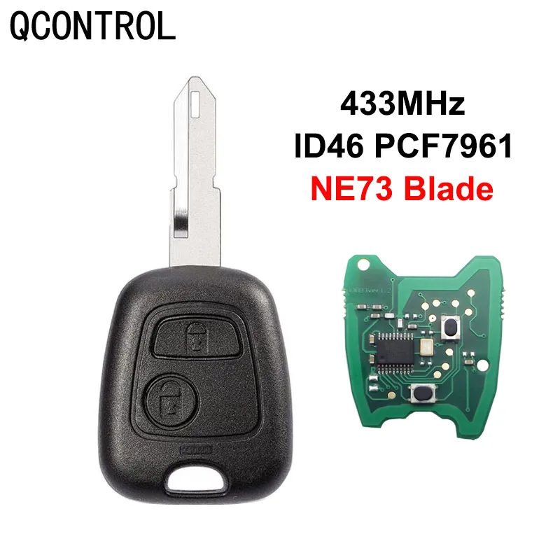 

QCONTROL Car Remote Key DIY for PEUGEOT 206 207 Complete Vehicle Key NE72 blade