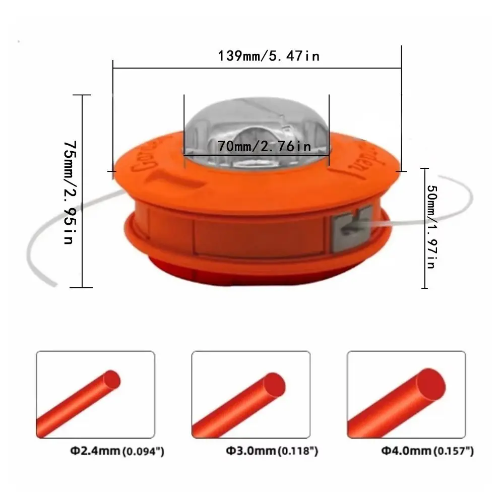 Time-saving Grass Trimmer Head Aluminum High-Efficiency Universal Weeding Head Durable Wear-resistant Weeding Tool