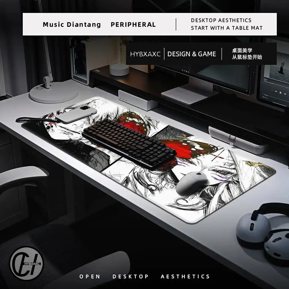 New Cool Wallpaper Kaneki Ken Mouse Pad Office PC Keyboard Rugs Laptop Gaming Mousepad Japan Anime Tokyo Ghoul Big Desk Mat