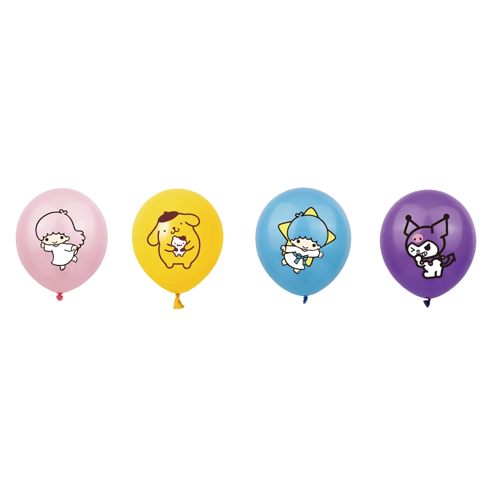 Vajilla desechable de la serie Sanrio para fiesta de cumpleaños, pancarta para Decoración de Pastel, bandera colgante, globos de Hello Kitty, oferta