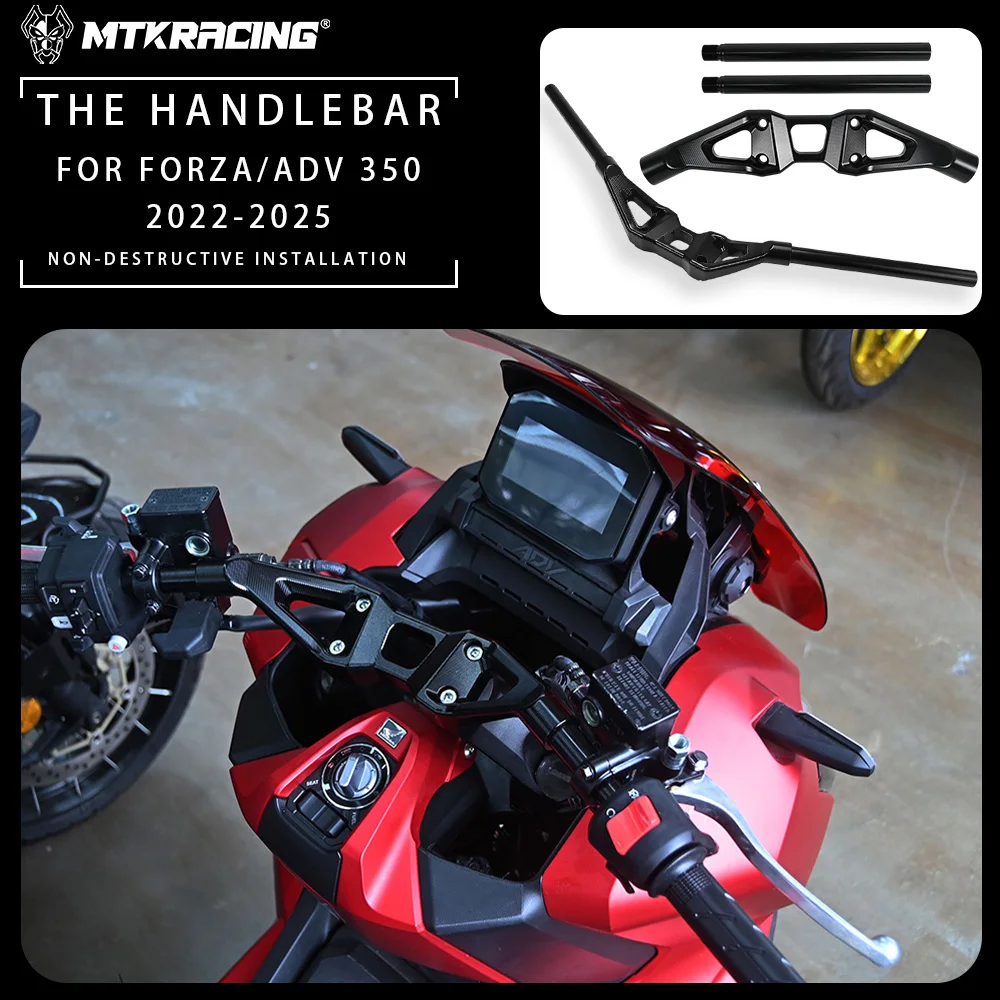 

For HONDA FORZA 350 ADV 350 2022-2025 Motorcycle Aluminum Heightening Handlebar Balance Handle Bar Crossbar