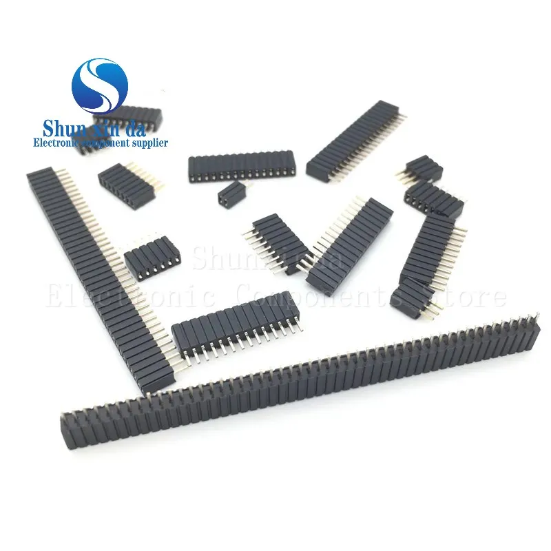 20 SZT. Czarny jednorzędowy żeński złącze listwowe 1,27 mm 2-50P 2P 3P 4P 5P 6P 7P 8P 9P 10P 12P 14P 15P 16P 20P 40P 50P Pin PCB JST