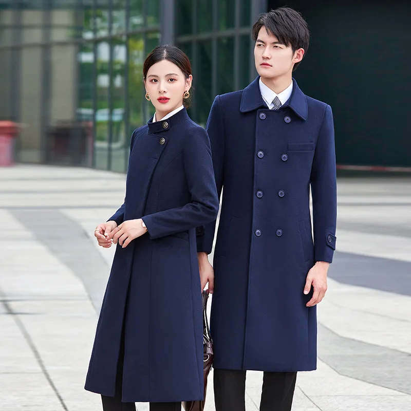 

Medium and long woolen jacket, the same style for men and women, fashion temperament, high sense, thickened professional