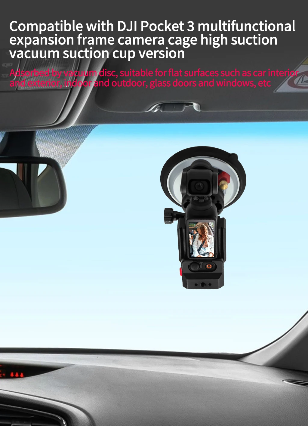 Verstellbare Magnetische Basis Pocket3 Erweiterungshalterung Stativadapter für DJI OSMO Pocket 4 Starke Saugkraft Auto-Halterung Kamera-Käfig-Rig – Detail 13