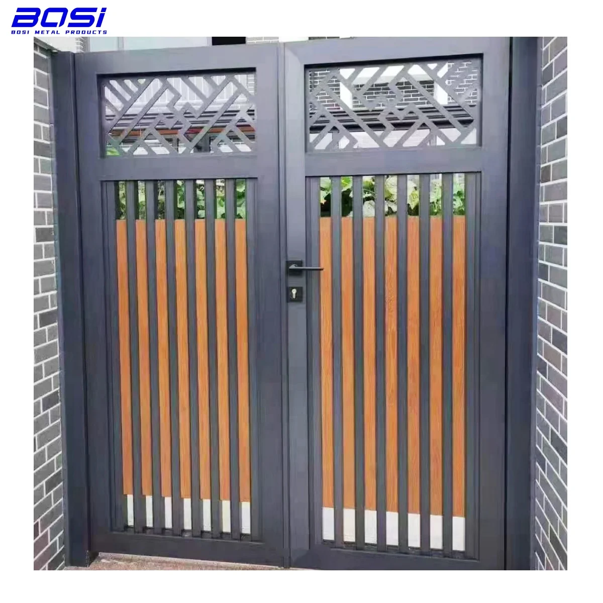 Hot Sale Aluminum Swing Gate High-Style Villa Entrance Door for Driveway Outdoor Entry with Powder Coated Surface Fence Trellis