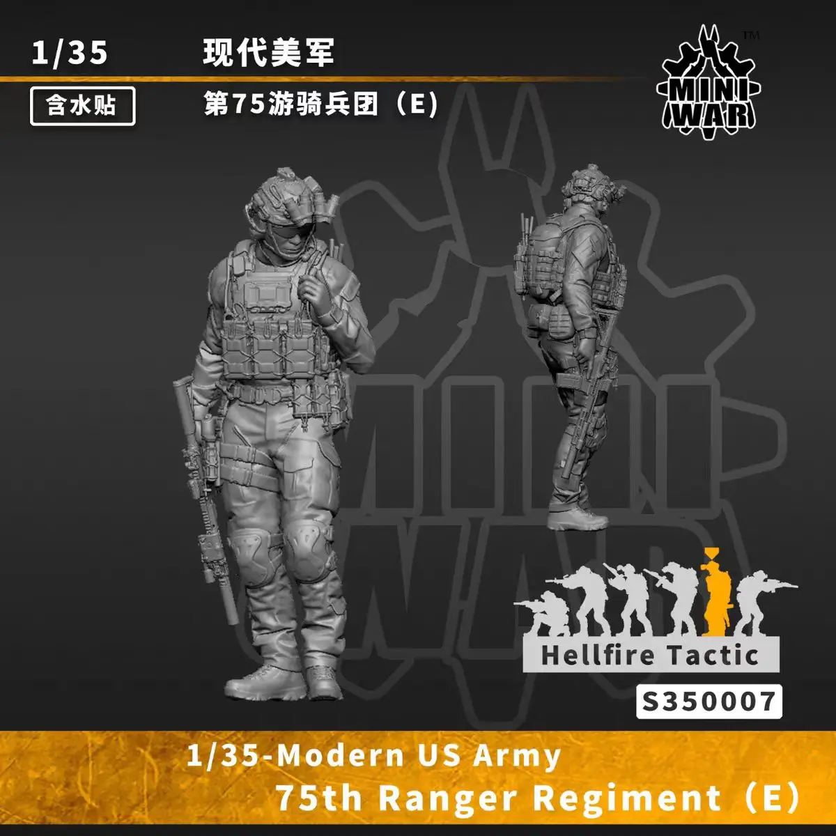 【MINIWAR】1/35 Resin soldier U.S model kits figure colorless and self-assembled 3D(E) S350007
