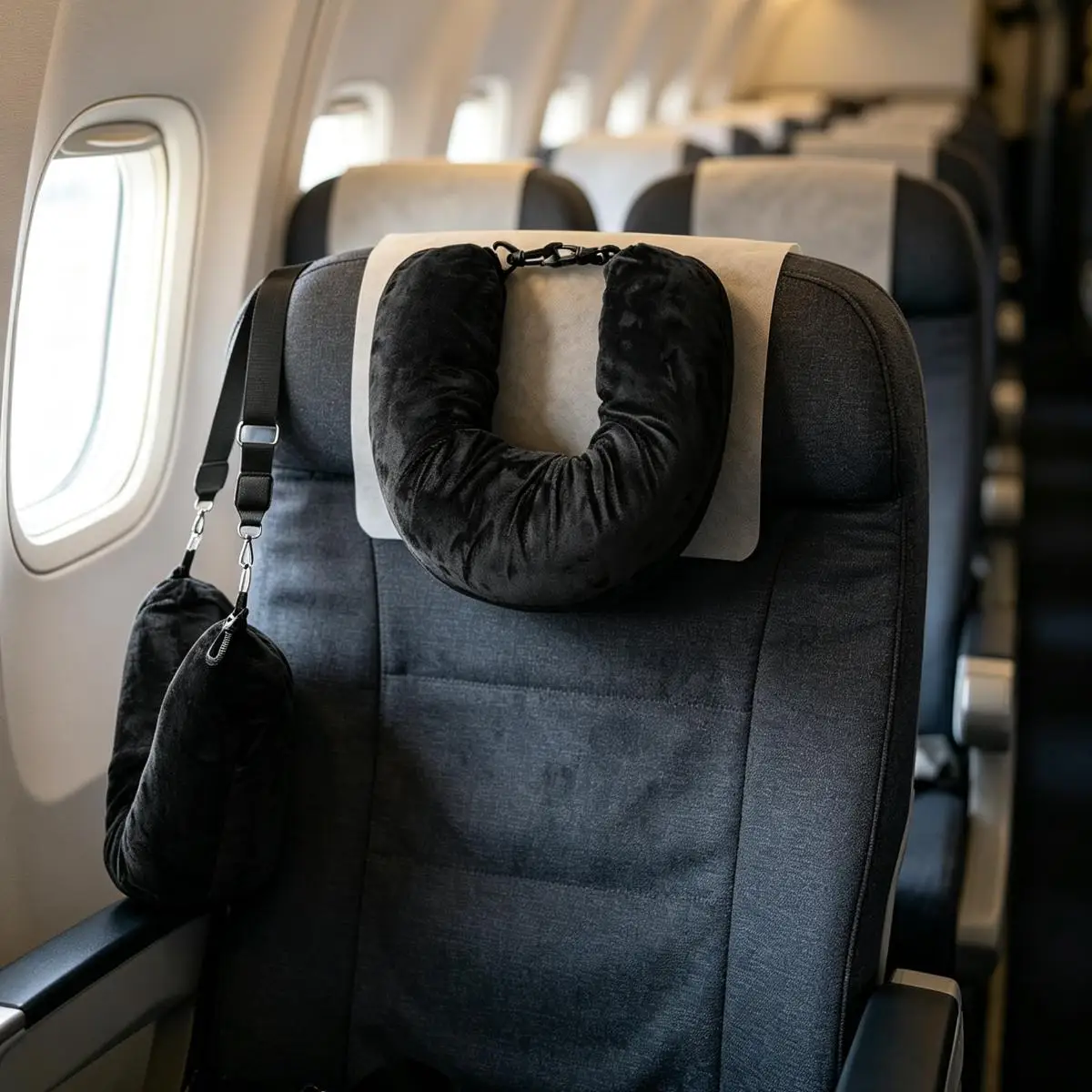 Fashionable Adjustable Travel Pillow with Neck Support Storage Pouch for Vacation Use