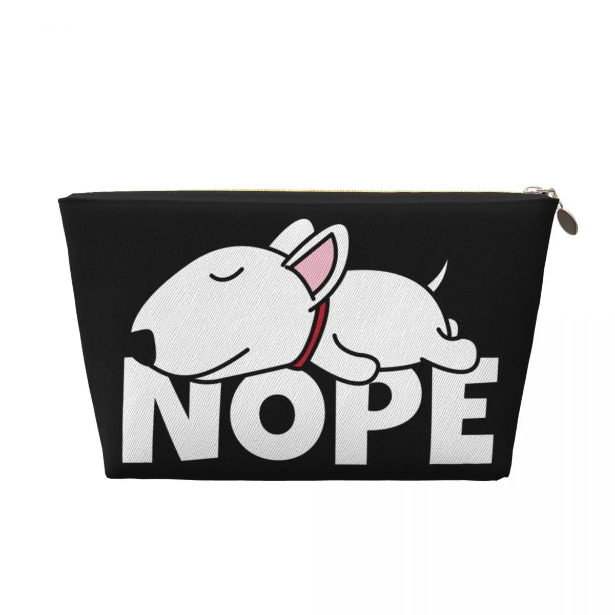 Custom Nope Bull Terrier Dog Travel Cosmetic Bag for Women Toiletry Makeup Organizer Ladies Beauty Storage Dopp Kit