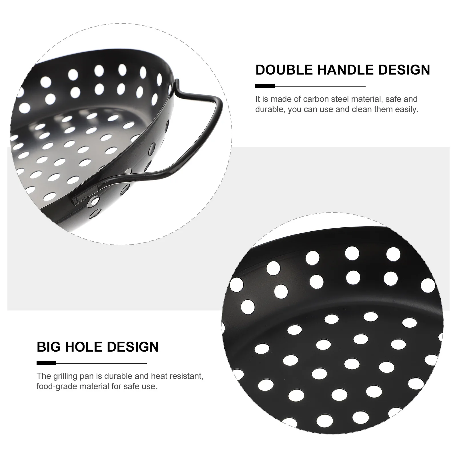 

Round Barbecue Grill Pan Heavy Duty Non-Stick Large Hole Design For Outdoor Camping Cooking Household Grilling Baking Frying