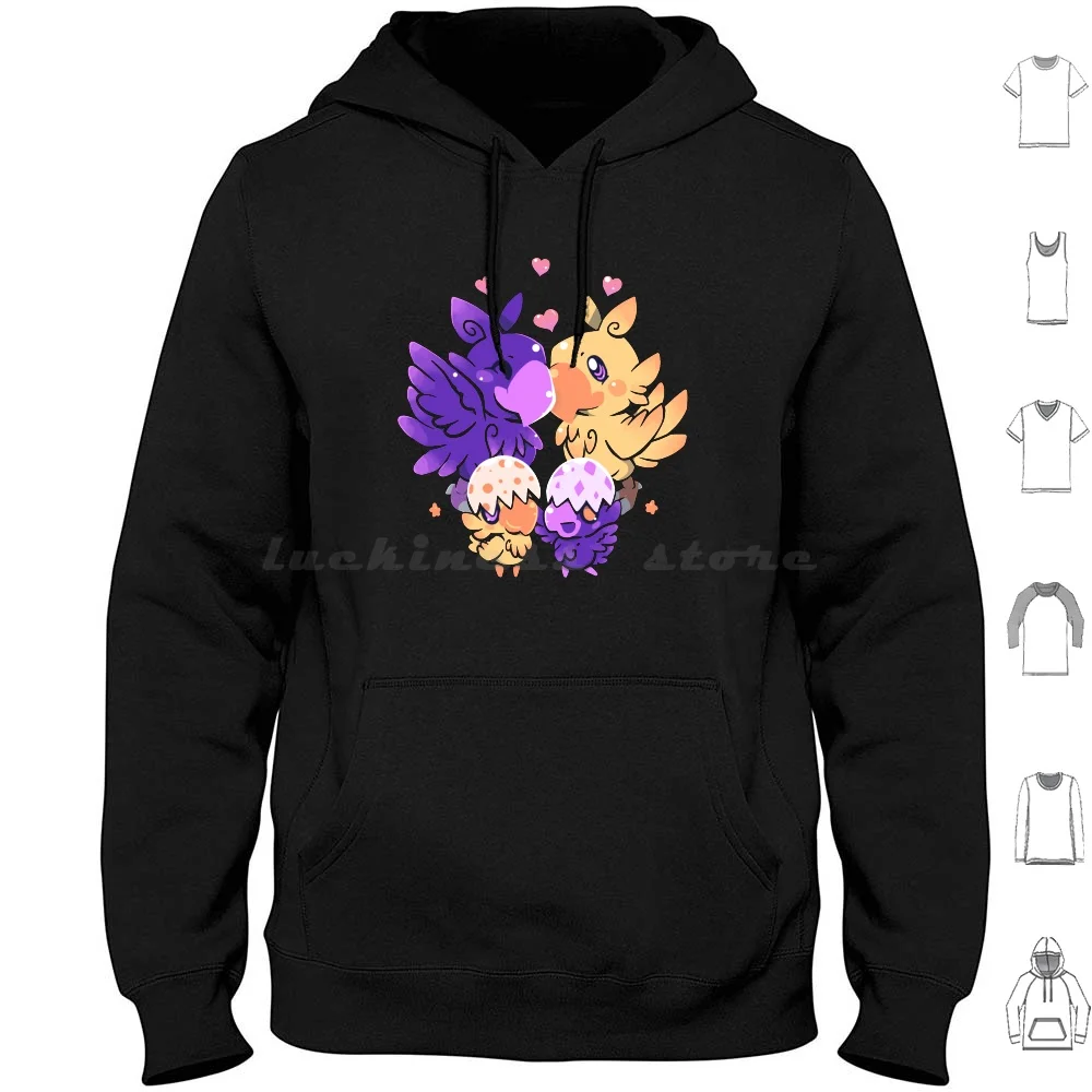 Loving Choco Family Hoodies Long Sleeve Chocobo Final Fantasy Ff7 7 Vii Realm Reborn Online Birb Bird Techranova