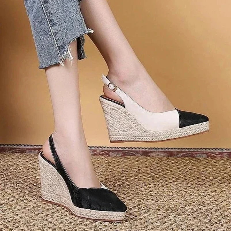 

Сандалии на танкетке 2025 года, женская обувь, роскошные сандалии на высоком каблуке, роскошные летние сандалии, женские туфли-лодочки