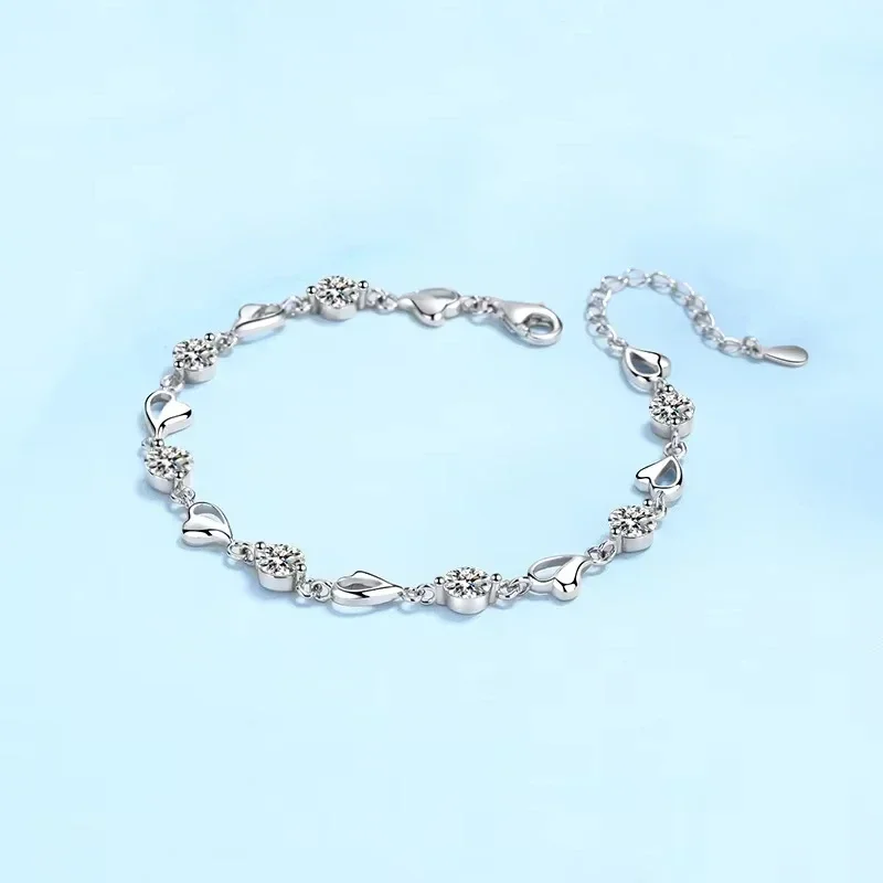 

Браслет из платины Pt950 с муассанитом 3.5 карата, подарок на день рождения для девушки, свадебные украшения, ювелирные изделия на День святого Валентина, с сертификатом