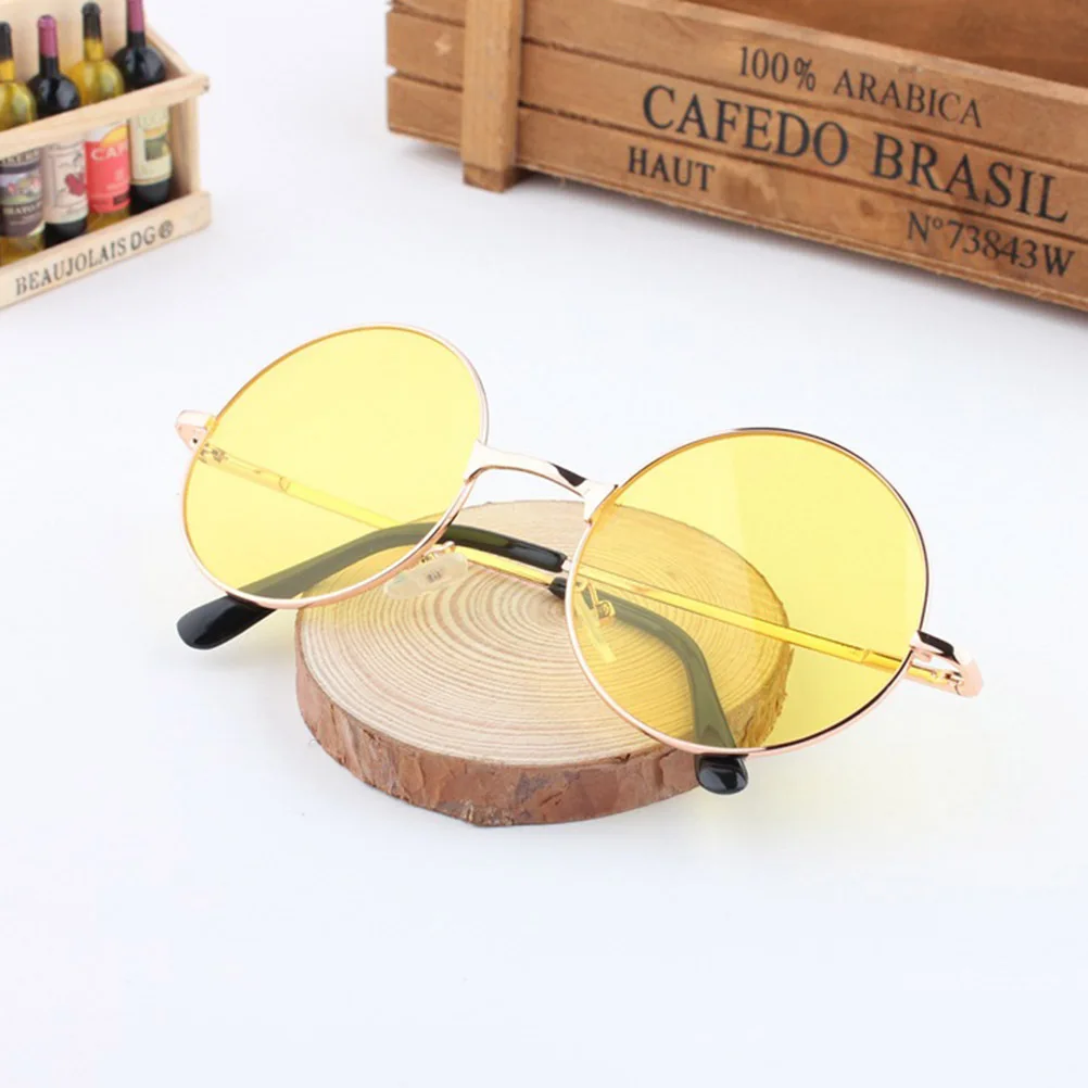 

2pcs Round Oversized Sunglasses Uv400 Retro Glasses For Men Women Silver Frame Yellow Lens Durable Lightweight Fashion Eye