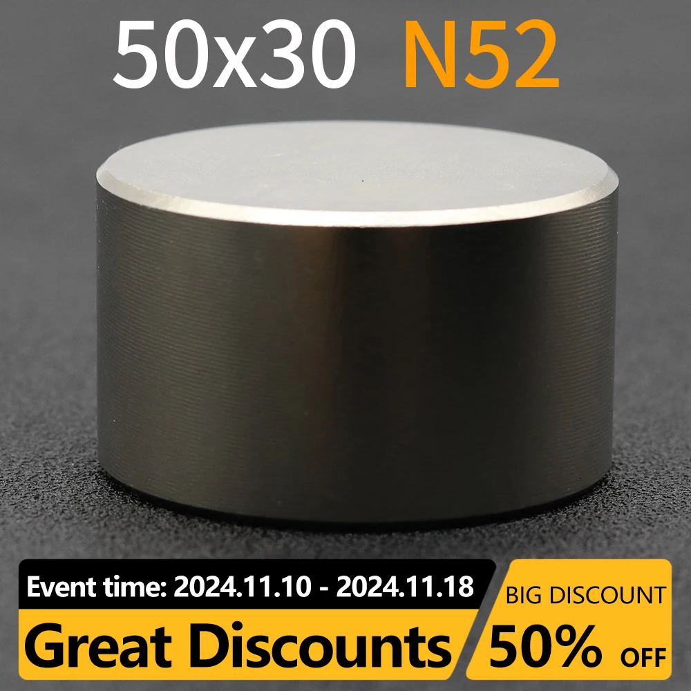 1 Pcs Magnet N52 40X20 50X20 50x30 mm Round Strong Search Magnet Neodymium Magnet Rare Earth N52 powerful permanent 50*30