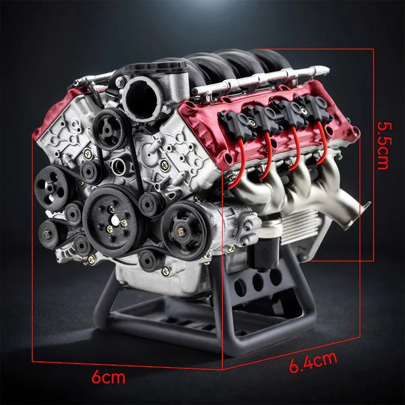 MAD V8 Engine Internal Combustion Model Assembly Kit RC Full Simulation Engine Suitable For Ax90104 Scx10 RC Car