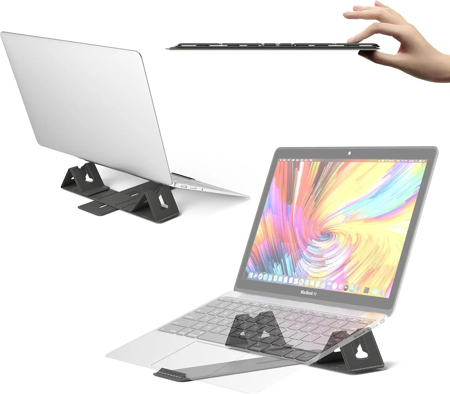 Adjustable Laptop Stand, Foldable Travel Riser for 10-15.6
